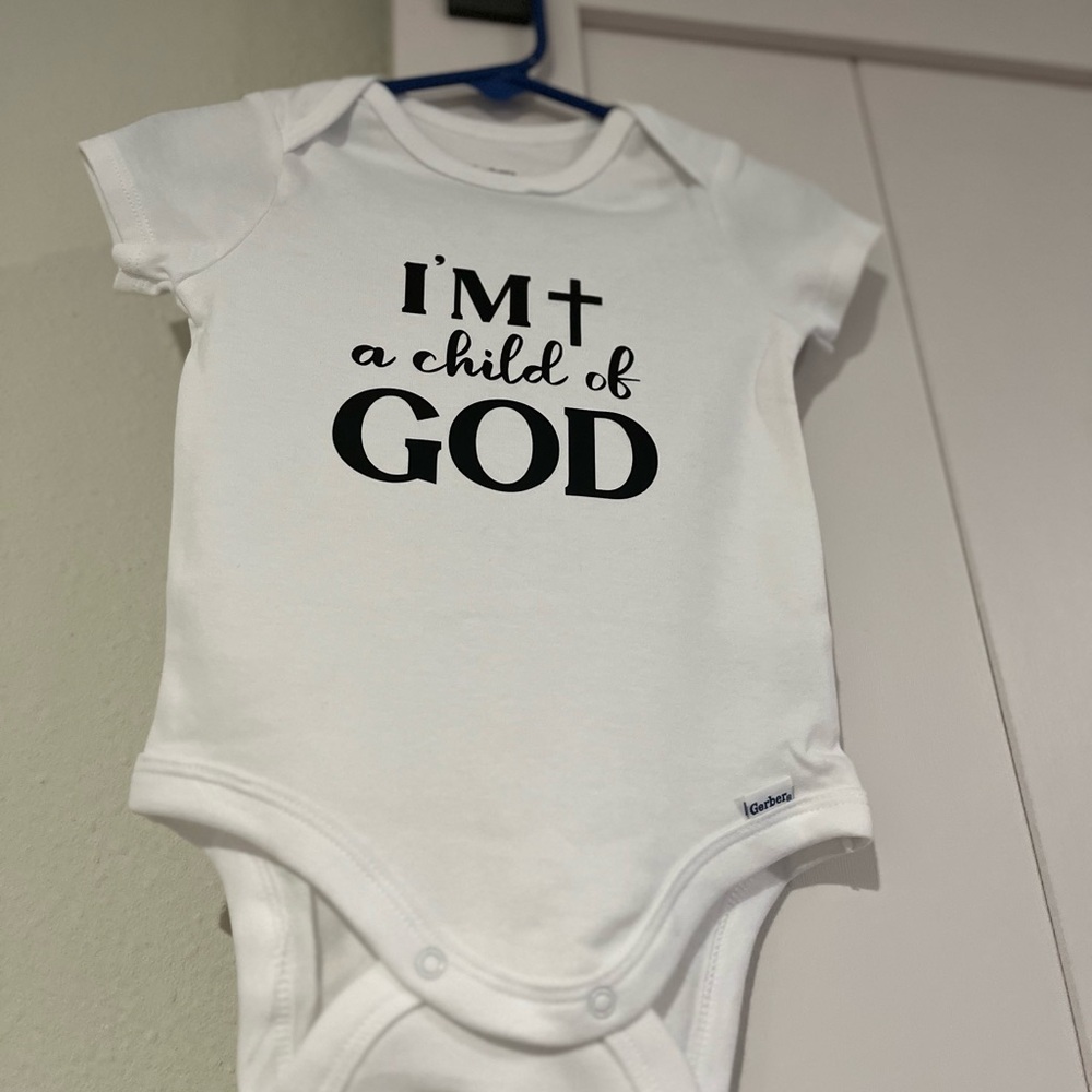Gerber White Baby Bodysuit - I'm a Child of God